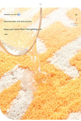 Super Absorbent Microfiber Bath Mat - Non-Slip TPR Backing, Machine Washable, Fun Fruit Designs(Yellow lemon 46*76cm)