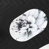 Elegant Floral Print Absorbent Floor Mat - Quick Dry, Non-Slip, Easy Clean Bathroom & Entryway Rug(Water lilies on white background)