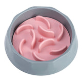 Slow Feeder Dog Bowl Set - Anti-Choke Puzzle Feeder Insert & Bowl for Healthy Eating Habits(pink)