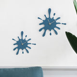 Creative Splatter Design Wall Clock - Silent Movement, Modern Decorative Timepiece(red)