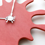 Creative Splatter Design Wall Clock - Silent Movement, Modern Decorative Timepiece(red)