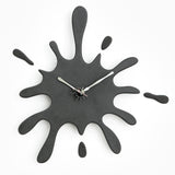 Creative Splatter Design Wall Clock - Silent Movement, Modern Decorative Timepiece(black)