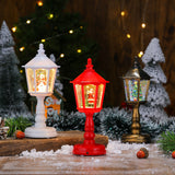 Festive LED Christmas Snow Globe Lantern - Glittering Tabletop Decoration with Santa/Snowman Scene, Dual Power(red)