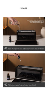 Fireplace Flame Effect Aroma Diffuser & Humidifier with 7-Colour Light, Timer & Remote Control(black)