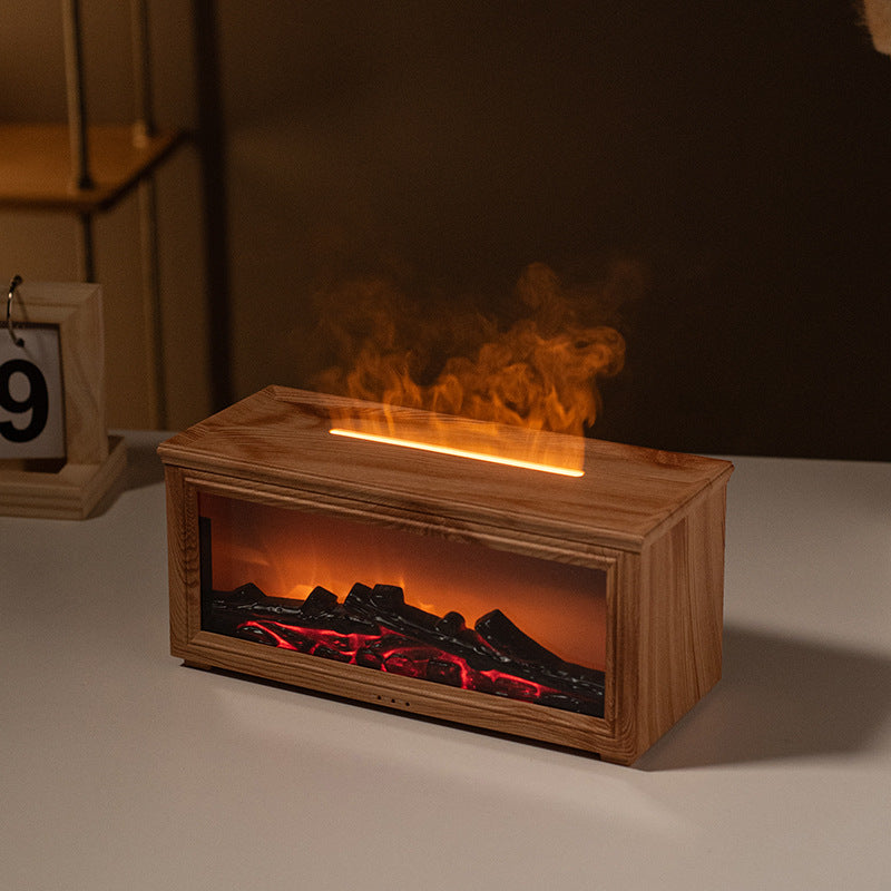 Fireplace Flame Effect Aroma Diffuser & Humidifier with 7-Colour Light ...