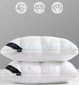 White Luxury Adjustable Bed Pillow Set (2-Pack) - Hotel Quality Down Alternative for Ultimate Neck Support & Comfort