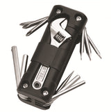 Black Versatile 16-in-1 Bike & Motorcycle Multi-Tool - Portable Repair Kit with Adjustable Wrench