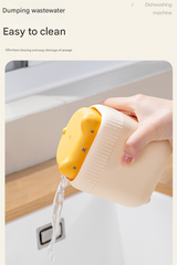 2 Pcs ( Green + Yellow ) Cute Cat Press-to-Dispense Soap Pump & Sponge Caddy for Kitchen Sink