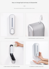 2 Pcs Black Modern Wall-Mounted Press Soap Dispenser - 300ml Refillable Pump for Bathroom & Kitchen