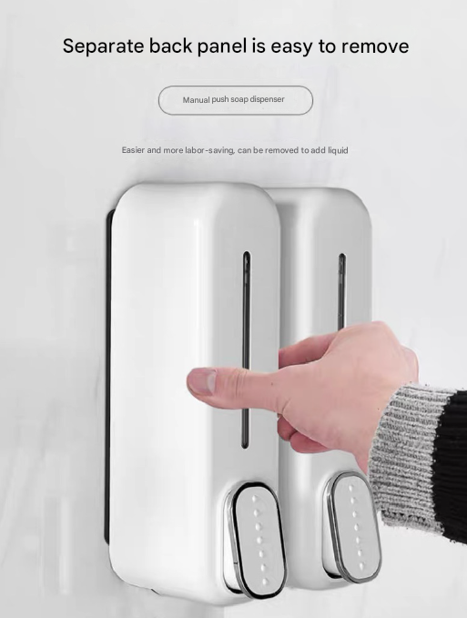 2 Pcs (Gold + Silver) Modern Wall-Mounted Press Soap Dispenser - 300ml Refillable Pump for Bathroom & Kitchen
