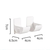 White 10 Pairs Self-Adhesive Wall Mount Storage Holders - Drill-Free Plastic Organiser Racks for Garbage Bags Cling Wrap & Umbrellas - Rental Friendly Kitchen Accessories