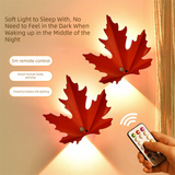 2 Pcs Maple Leaf Smart LED Night Light – Battery-Powered Motion Sensor with Remote Control & Color Changing
