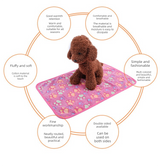 Pink Pet Blanket Set – Plush Paw Print Design, 3-Piece Pack (S/M/L Sizes)