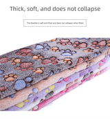 Blue Pet Blanket Set – Plush Paw Print Design, 3-Piece Pack (S/M/L Sizes)