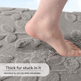 Plush Embossed Leaf Bath Mat - Ultra Soft, Absorbent & Non-Slip Bathroom Rug(Light gray 50*80㎝)