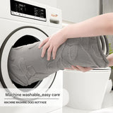 Plush Embossed Leaf Bath Mat - Ultra Soft, Absorbent & Non-Slip Bathroom Rug(Light gray 50*80㎝)