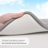 Plush Embossed Leaf Bath Mat - Ultra Soft, Absorbent & Non-Slip Bathroom Rug(Light gray 50*80㎝)