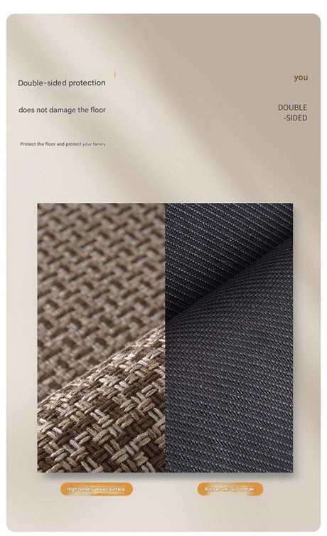Absorbent & Dirt-Resistant Woven Kitchen Mat - Non-Slip Runner Rug for Home(Interlocking Brown)