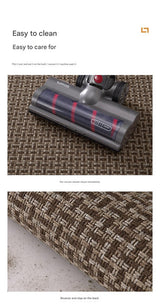 Absorbent & Dirt-Resistant Woven Kitchen Mat - Non-Slip Runner Rug for Home(Interlocking Brown)