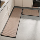 Absorbent & Dirt-Resistant Woven Kitchen Mat - Non-Slip Runner Rug for Home(Interlocking Black)