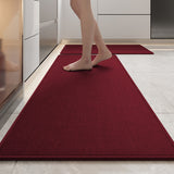 Absorbent & Dirt-Resistant Woven Kitchen Mat - Non-Slip Runner Rug for Home(Style Woven Red)