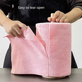Pink 4-Roll Pack, 80 Sheets Reusable Tear-Off Microfiber Cleaning Cloths - Non-Stick Oil & Absorbent Kitchen Wipes