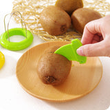 Green 4 Pack Kiwi Fruit Cutter and Peeler Tool with Detachable Knife - Stainless Steel Wire Slicer for Dragon Fruit & Soft Fruits - Mess-Free Kitchen Gadget