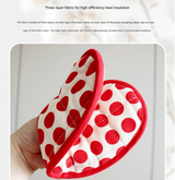 Green 2 Pack Heart Shaped Oven Mitts Heat Resistant Cotton Pot Holders Double Layer Thick Insulation Kitchen Gloves for Baking Cooking
