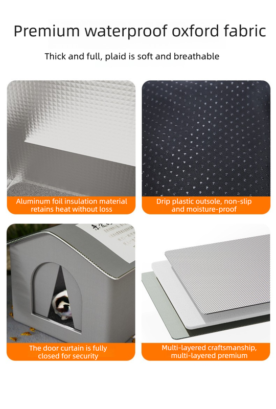 Medium Elevated Indoor/Outdoor Pet Shelter(grey): Waterproof, Insulated for All-Season Warmth