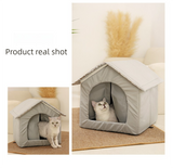 Medium Elevated Indoor/Outdoor Pet Shelter(grey): Waterproof, Insulated for All-Season Warmth