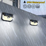 2-Pack Solar Motion Sensor Wall Light(416-Bead LED) -  3 Lighting Modes, IP64 Waterproof, Three-Sided Wide-Angle Lighting for Outdoor Security and Garden Lighting