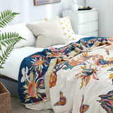 Pure Cotton Multi-Layer Gauze Blanket(Classic B, 150 cm x 200 cm) - Lightweight, Ultra-Breathable, and Moisture-Wicking Summer Quilt for Hot Sleepers