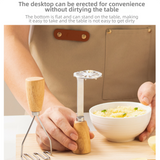 2-Pack Standable Stainless Steel Potato Masher - Heavy-Duty Kitchen Tool for Baby Food & Purees