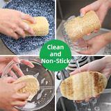 4-Pack Natural Loofah Sponge Scrubber (Oval Compressed Slice: 13x8CM) - Eco-Friendly Dual Use for Kitchen & Body