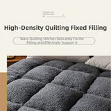 Superior Insulation Grey Dual-Sided Pet Sleeping Mat(40X60CM) for Dogs & Cats - 3D Thickened Support & Durable Wavy Quilting, Reversible Lamb Velvet & Brushed Cotton Bed