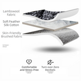 Superior Insulation Grey Dual-Sided Pet Sleeping Mat(45X90CM) for Dogs & Cats - 3D Thickened Support & Durable Wavy Quilting, Reversible Lamb Velvet & Brushed Cotton Bed
