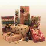Christmas Gift Wrapping Paper 6-Pack - Vintage Kraft Style for Holiday Presents, 70x100cm