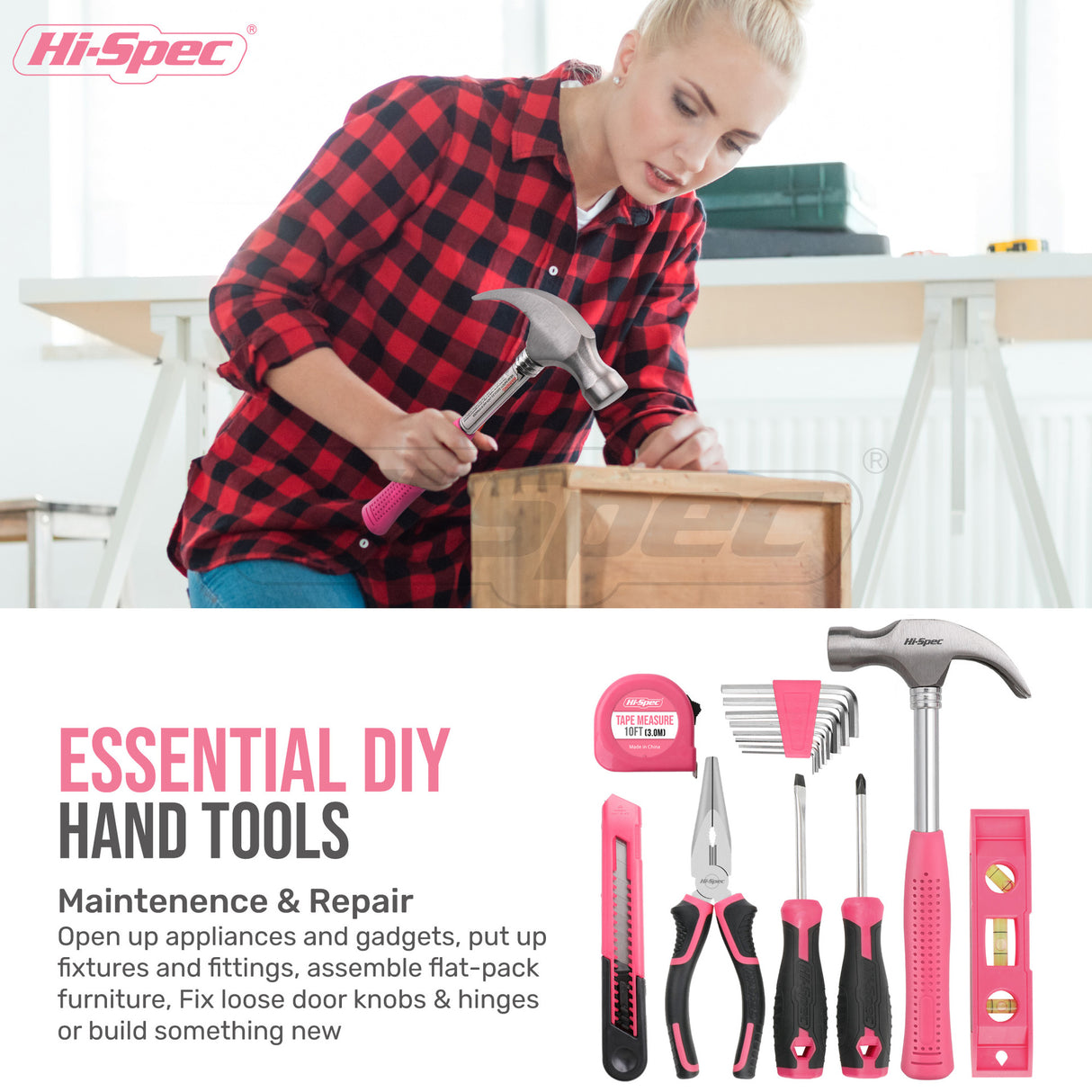 58 Piece Home Tool Set with 8V Cordless Drill Driver Kit Rechargeable Electric Screwdriver for DIY Repairs and Maintenance
