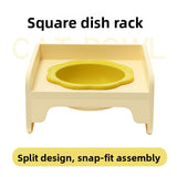 Green Ceramic Raised Cat Bowl with Splash Proof Stand 250ml Elevated Pet Feeder for Kittens and Small Dogs Modular Interlocking Design