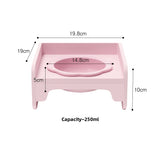 Pink Ceramic Raised Cat Bowl with Splash Proof Stand 250ml Elevated Pet Feeder for Kittens and Small Dogs Modular Interlocking Design