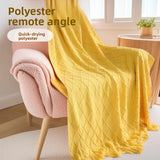 Beige Nordic Knitted Throw Blanket with Tassels 130x230cm Soft Acrylic Diamond Pattern Sofa Cover Bed Runner and Travel Blanket