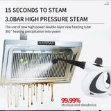 Blue Handheld Steam Cleaner 1050W High Pressure Chemical Free Cleaning Machine with 12 Piece Accessory Set for Kitchen Bathroom Car and Upholstery