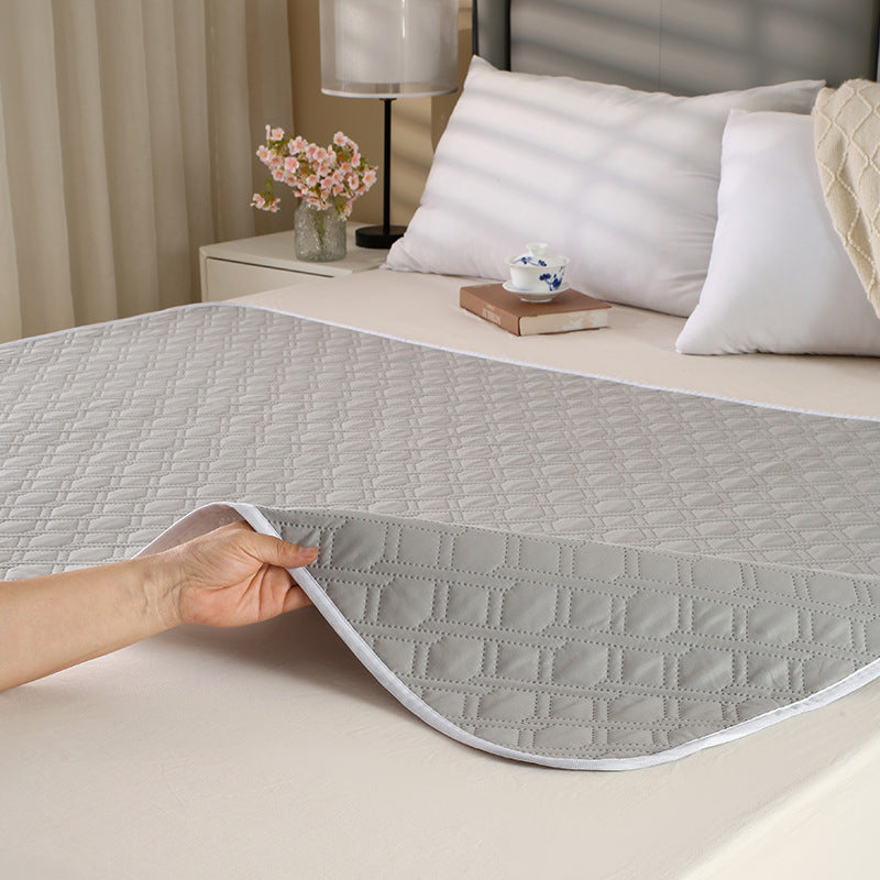 Washable Incontinence Bed Pad 115x200cm Reusable Waterproof Mattress Protector with Non-Slip Backing 4-Layer Absorbent Underpad for Elderly and Adults Smoky gray