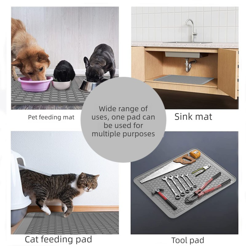 Silicone Stove Top Cover 71x50x0.2cm Heat Resistant Electric Cooktop Protector Mat for Kitchen Benchtop and Laundry Black