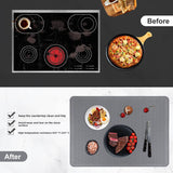 Silicone Stove Top Cover 71x50x0.2cm Heat Resistant Electric Cooktop Protector Mat for Kitchen Benchtop and Laundry Black