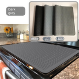 Silicone Stove Top Cover 92x52cm Heat Resistant Electric Cooktop Protector Mat for Kitchen Benchtop and Laundry Dark gray