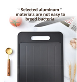 Red Aluminum Alloy Fast Thawing Dual-Sided Cutting Board(36.5x25CM) - Multifunctional Kitchen Tool with Garlic Grinder and Knife Sharpener