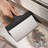 Stainless Steel BBQ Griddle and Grill Cleaning Tool Set - Scraper, 4  Cleaning Pad with TPR Handle Kit for Deep Cleaning