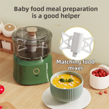 White Wireless Electric Kitchen Grinder -  Portable 150ml Baby Food Maker with 3 Stainless Steel Blades, USB Charging