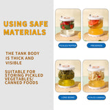 Food-Grade Pickle Hourglass Jar with Strainer Flip - 200ml Compact Kitchen Wet and Dry Separation Container for Olives, Jalapeños & Pickles